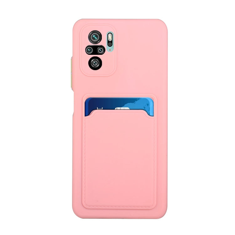 For Xiaomi Redmi Note 10 Pro Card Slot Design Shockproof TPU Protective Case(Pink) - Xiaomi Accessories by buy2fix | Online Shopping UK | buy2fix