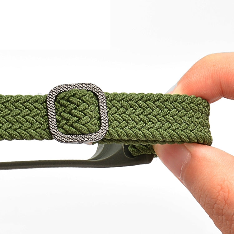 For Xiaomi Mi Band 6 / 5  / 4 / 3 Adjustable Nylon Braided Elasticity Watch Band(Green) - Smart Wear by buy2fix | Online Shopping UK | buy2fix