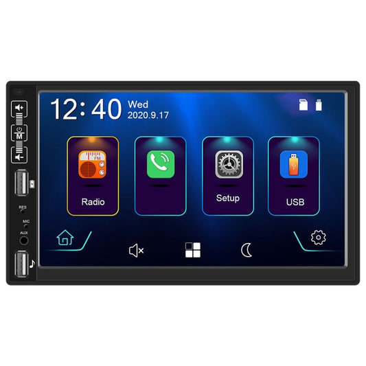 A2891 7 inch Car HD MP5 Carplay Bluetooth Music Player Reversing Image All-in-one Machine Support FM / U Disk with Remote Controler, Style:Standard + 4LEDs Light Camera - In Car by buy2fix | Online Shopping UK | buy2fix