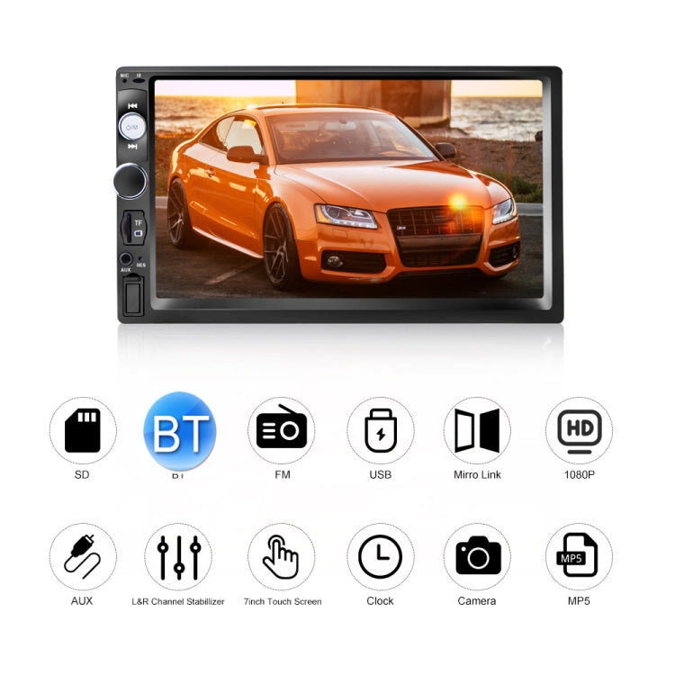 Q3188 7 inch Car Touch Screen MP5 Player Support FM / TF / Mirror Link - In Car by buy2fix | Online Shopping UK | buy2fix