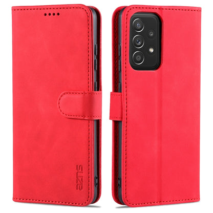 For Samsung Galaxy A52 5G / 4G AZNS Skin Feel Calf Texture Horizontal Flip Leather Case with Card Slots & Holder & Wallet(Red) - Galaxy Phone Cases by AZNS | Online Shopping UK | buy2fix