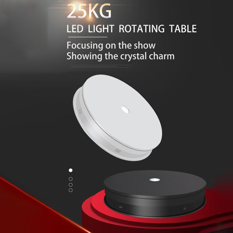 30cm Electric Rotating Turntable Display Stand  LED Light Video Shooting Props Turntable, Power Plug:110V US Plug(Black) - Camera Accessories by buy2fix | Online Shopping UK | buy2fix
