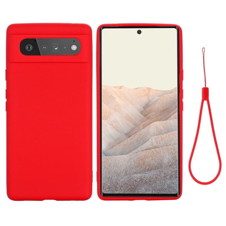 For Google Pixel 6 Pure Color Liquid Silicone Shockproof Full Coverage Case(Red) - Google Cases by buy2fix | Online Shopping UK | buy2fix