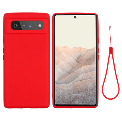 For Google Pixel 6 Pure Color Liquid Silicone Shockproof Full Coverage Case(Red) - Google Cases by buy2fix | Online Shopping UK | buy2fix