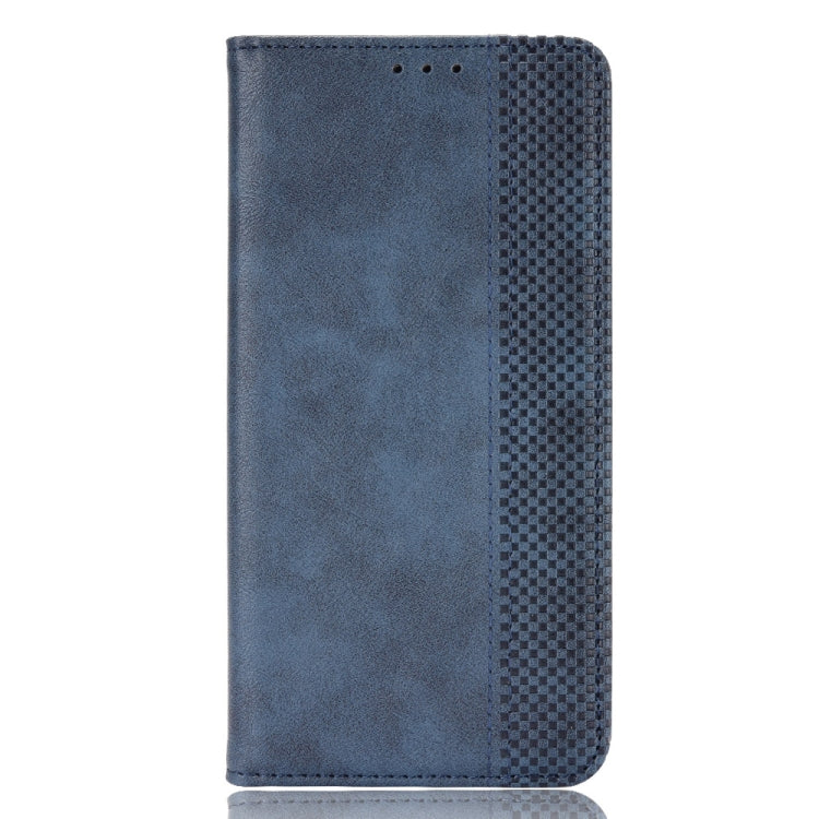 For vivo Y72 5G / iQOO Z3 5G Magnetic Buckle Retro Crazy Horse Texture Horizontal Flip Leather Case with Holder & Card Slots & Photo Frame(Blue) - vivo Cases by buy2fix | Online Shopping UK | buy2fix