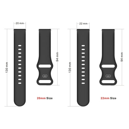 22mm For Apex 46mm /  Apex Pro / Ticwatch Pro 3 Universal Inner Back Buckle Perforation Silicone Watch Band(White) - Watch Bands by buy2fix | Online Shopping UK | buy2fix