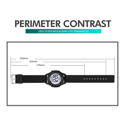 SKMEI 1758 Multifunctional LED Digital Display Luminous Silicone Strap Electronic Watch(Black) - LED Digital Watches by SKMEI | Online Shopping UK | buy2fix