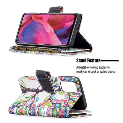 For OPPO A74 5G/A93 5G/A54 5G Colored Drawing Pattern Zipper Horizontal Flip Leather Case with Holder & Card Slots & Wallet(Big Tree) - OPPO & vivo Accessories by buy2fix | Online Shopping UK | buy2fix
