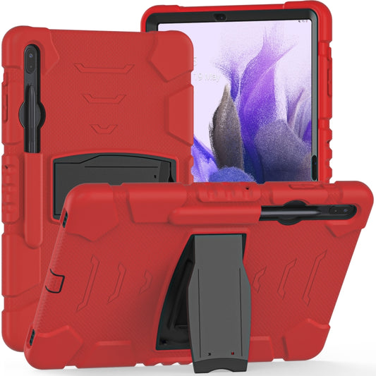 For Samsung Galaxy Tab S7+/ Tab S7 FE / Tab S8+ 3-Layer Protection Screen Frame + PC + Silicone Combination Case with Holder(Red+Black) - Other Galaxy Tab PC by buy2fix | Online Shopping UK | buy2fix