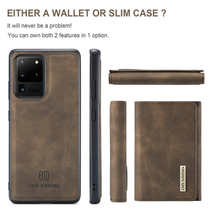 For Samsung Galaxy S20 Ultra DG.MING M1 Series 3-Fold Multi Card Wallet  Back Cover Shockproof Case with Holder Function(Coffee) - Galaxy Phone Cases by DG.MING | Online Shopping UK | buy2fix