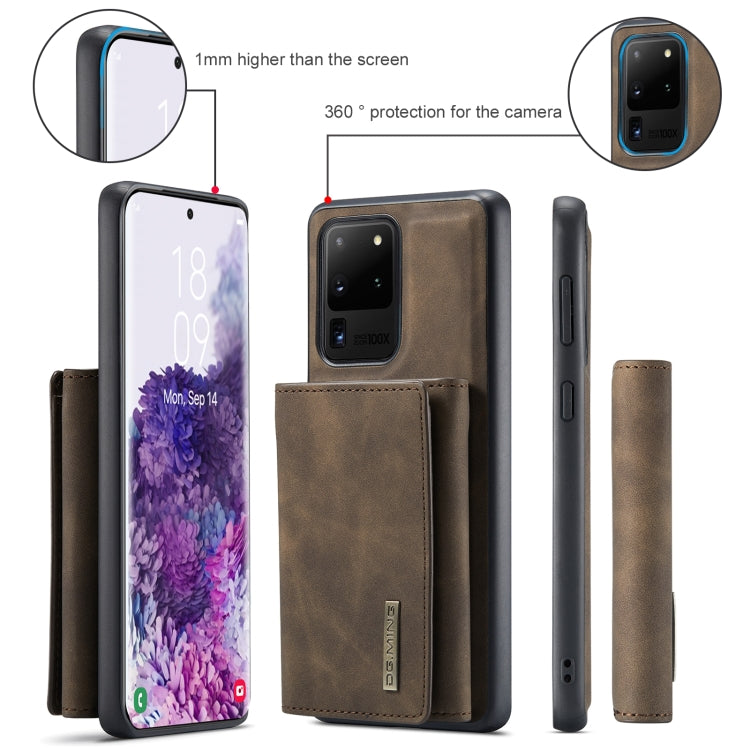 For Samsung Galaxy S20 Ultra DG.MING M1 Series 3-Fold Multi Card Wallet  Back Cover Shockproof Case with Holder Function(Coffee) - Galaxy Phone Cases by DG.MING | Online Shopping UK | buy2fix