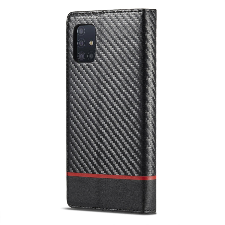 LC.IMEEKE Carbon Fiber PU + TPU Horizontal Flip Leather Case with Holder & Card Slot & Wallet For Samsung Galaxy A71 4G / M70s(Horizontal Black) - Galaxy Phone Cases by LC.IMEEKE | Online Shopping UK | buy2fix