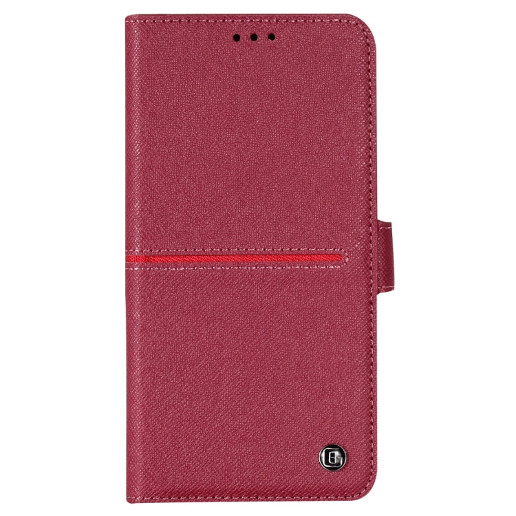 For iPhone XS / X GEBEI Top-grain Leather Horizontal Flip Protective Case with Holder & Card Slots & Wallet & Photo Frame(Red Wine) - More iPhone Cases by GEBEI | Online Shopping UK | buy2fix