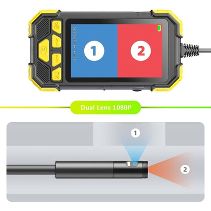 Y19 7.9mm Dual Lens Hand-held Hard-wire Endoscope with 4.3-inch IPS Color LCD Screen, Cable Length:5m(Yellow) - Consumer Electronics by buy2fix | Online Shopping UK | buy2fix