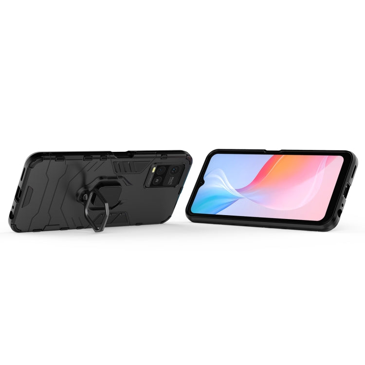 For vivo Y21 Shockproof PC + TPU Protective Case with Magnetic Ring Holder(Black) - OPPO & vivo Accessories by buy2fix | Online Shopping UK | buy2fix