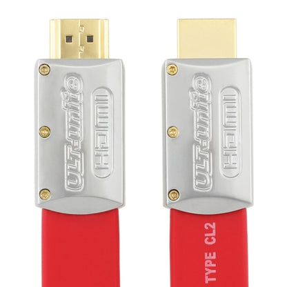 ULT-unite 4K Ultra HD Gold-plated HDMI to HDMI Flat Cable, Cable Length:1.5m(Red) - Cable by ult-unite | Online Shopping UK | buy2fix