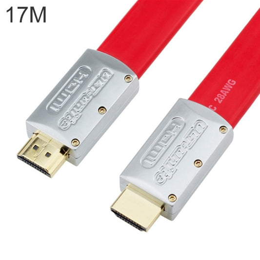 ULT-unite 4K Ultra HD Gold-plated HDMI to HDMI Flat Cable, Cable Length:17m(Red) - Cable by ult-unite | Online Shopping UK | buy2fix