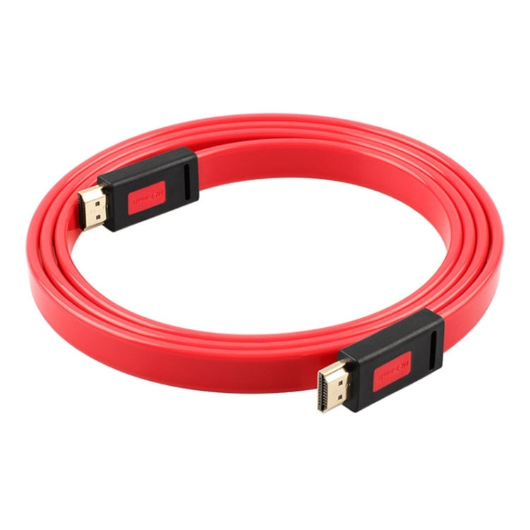 ULT-unite 4K Ultra HD Gold-plated HDMI to HDMI Flat Cable, Cable Length:1m(Transparent Red) - Cable by ult-unite | Online Shopping UK | buy2fix