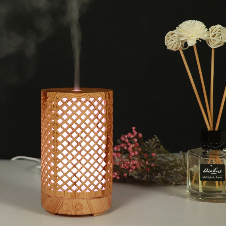 200ml Hollow-out Forest Pattern Wooden Essential Oil Aromatherapy Machine Ultrasonic Humidifier Automatic Alcohol Sprayer, Plug Specification:UK Plug(Light Brown-1) - Home & Garden by buy2fix | Online Shopping UK | buy2fix