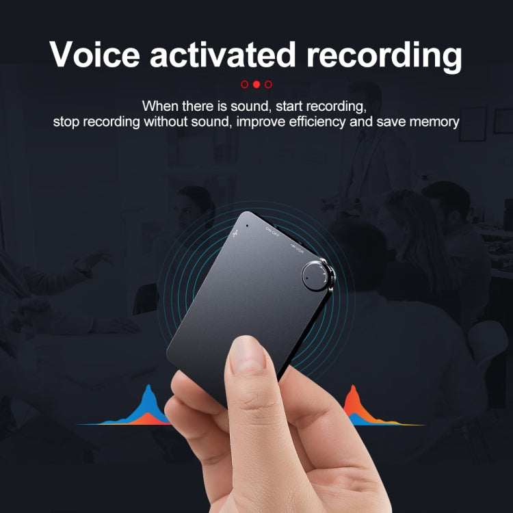 K2 Portable Ultra-thin Card Voice Recorder, Capacity:8GB(Black) - Consumer Electronics by buy2fix | Online Shopping UK | buy2fix