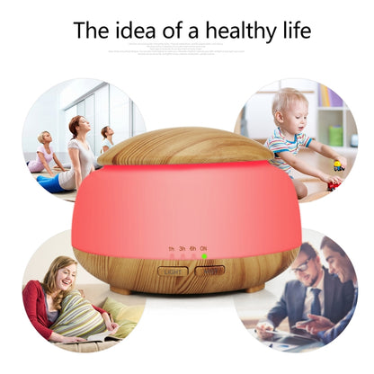 Wood Grain Humidifier Air Purifier Ultrasonic Atomization Household Aromatherapy Machine with Colorful LED Light Automatic Alcohol Sprayer, Plug Specification:EU Plug(Light Brown) - Home & Garden by buy2fix | Online Shopping UK | buy2fix
