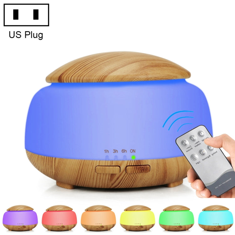 Wood Grain Humidifier Air Purifier Ultrasonic Atomization Household Aromatherapy Machine with Colorful LED Light Automatic Alcohol Sprayer, Plug Specification:US Plug(Light Brown) - Home & Garden by buy2fix | Online Shopping UK | buy2fix