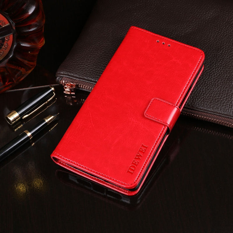 For OPPO A54s idewei Crazy Horse Texture Flip Leather Phone Case(Red) - OPPO & vivo Accessories by idewei | Online Shopping UK | buy2fix