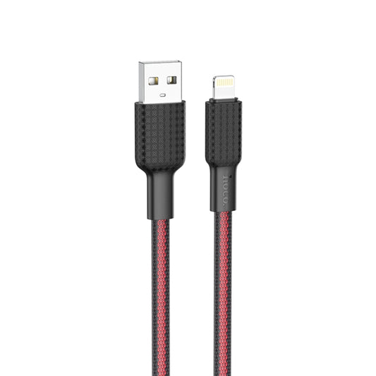 hoco X69 8 Pin Jaeger Charging Data Cable, Length: 1m(Black Red) - Normal Style Cable by hoco | Online Shopping UK | buy2fix