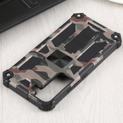 For Samsung Galaxy S22 5G Camouflage Armor Kickstand TPU + PC Magnetic Phone Case(Army Green) - Samsung Accessories by buy2fix | Online Shopping UK | buy2fix