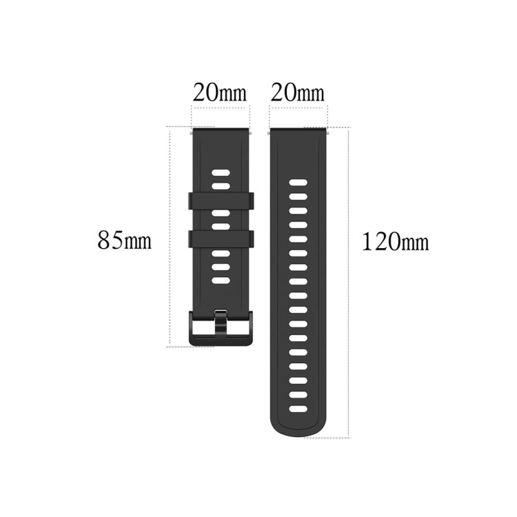 For Amazfit GTR Silicone Smart Watch Watch Band, Size:20mm(Dark Green) - Watch Bands by buy2fix | Online Shopping UK | buy2fix