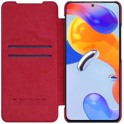 For Xiaomi Redmi Note 11 Pro Global / 11 Pro 5G Global / 11 Pro+ 5G India / 11E Pro 5G NILLKIN QIN Series Pro Crazy Horse Texture Leather Case(Red) - Xiaomi Cases by NILLKIN | Online Shopping UK | buy2fix