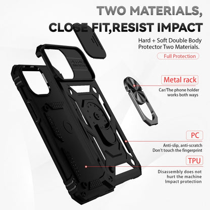 For iPhone 13 Pro Max Sliding Camshield Holder Phone Case (Black) - iPhone 13 Pro Max Cases by buy2fix | Online Shopping UK | buy2fix