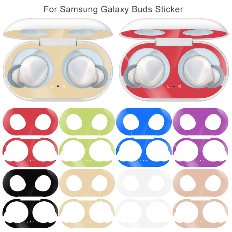 For Galaxy Buds Wireless Bluetooth Earphone Metal Protective Sticker(Gold) - Protective Sticker by buy2fix | Online Shopping UK | buy2fix