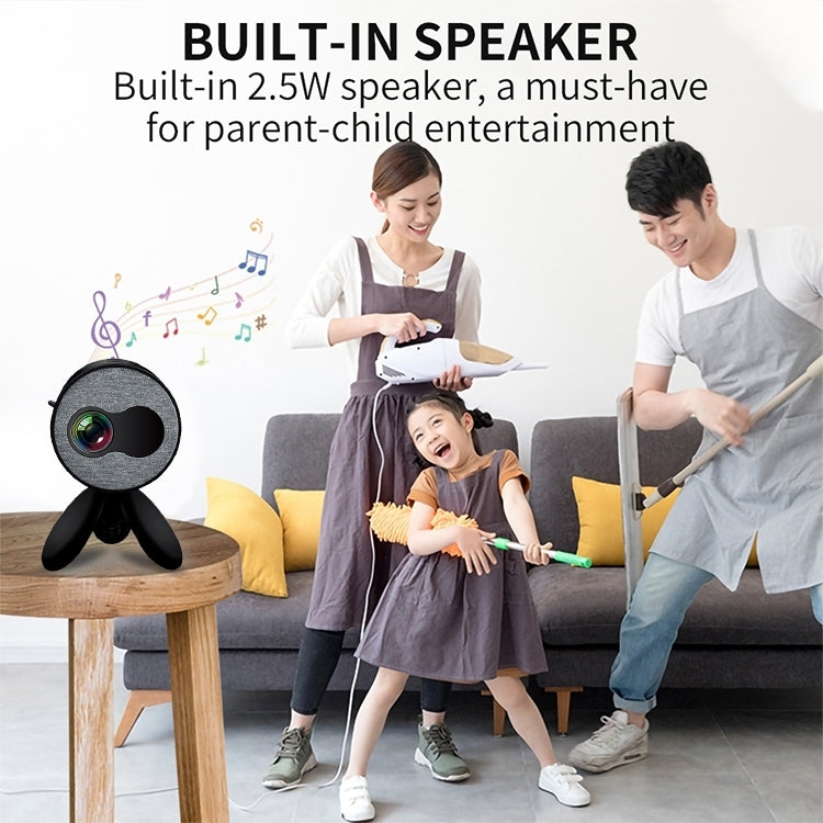 YG220 Same Screen Version Children Projector Mini LED Portable Home Speaker Projector, Plug Type:AU Plug(Black) - Consumer Electronics by buy2fix | Online Shopping UK | buy2fix