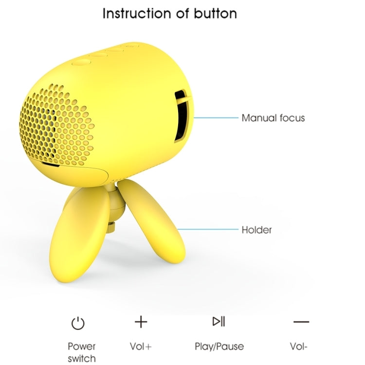 YG220 Same Screen Version Children Projector Mini LED Portable Home Speaker Projector, Plug Type:AU Plug(Yellow) - Consumer Electronics by buy2fix | Online Shopping UK | buy2fix
