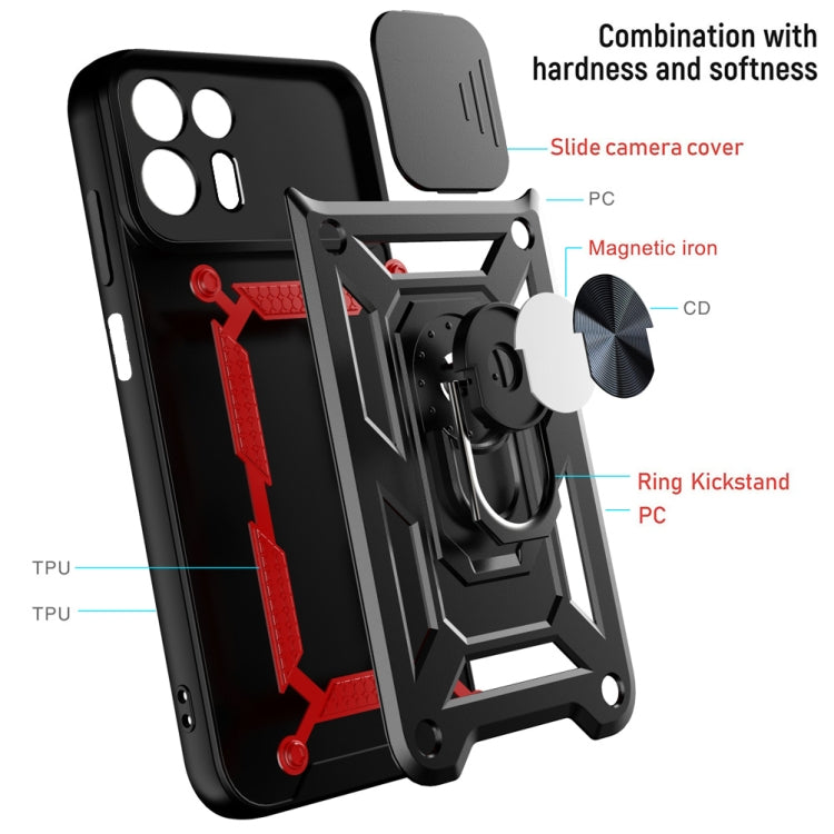 For Motorola Edge 20 Lite Sliding Camera Cover TPU+PC Phone Case(Black) - Motorola Cases by buy2fix | Online Shopping UK | buy2fix