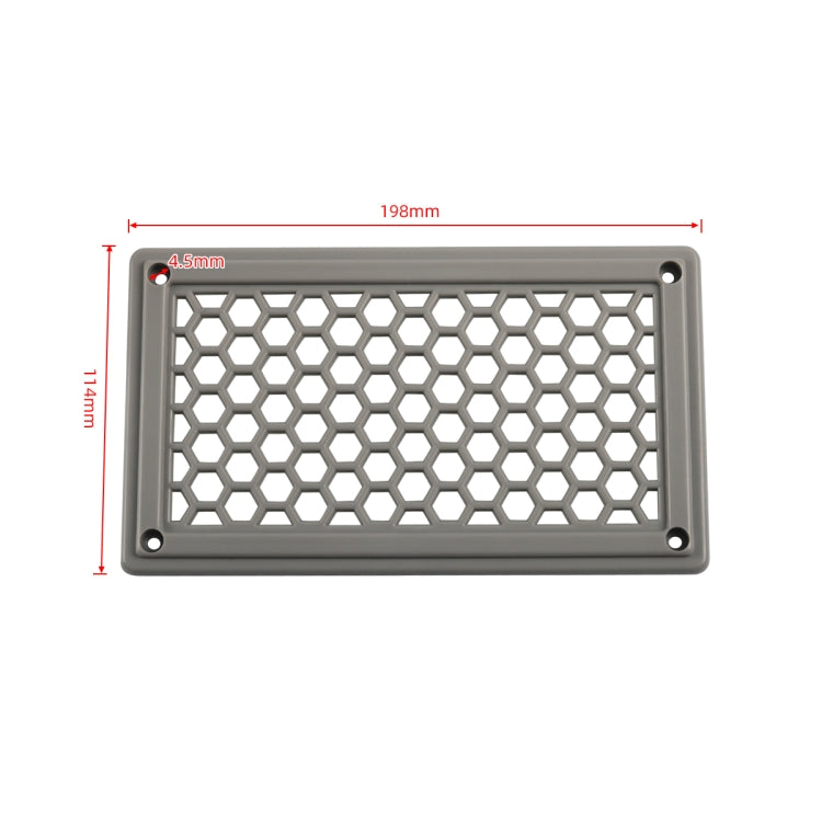 A6791 198x114mm RV / Bus Hexagon Pattern Air Inlet Panel with Screws(Grey) - In Car by buy2fix | Online Shopping UK | buy2fix