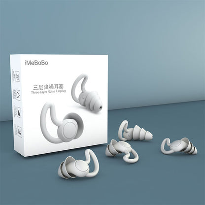 iMeBoBo A1 Shark Fin Version Nano Silicone Sleeping Noise Reduction Earplugs, Style:Three Layer(Grey) - Apple Accessories by buy2fix | Online Shopping UK | buy2fix