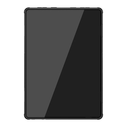 For Lenovo Tab M10 X605 / X505 Tire Texture Shockproof TPU+PC Protective Tablet Case with Holder(Black) - For Lenovo by buy2fix | Online Shopping UK | buy2fix