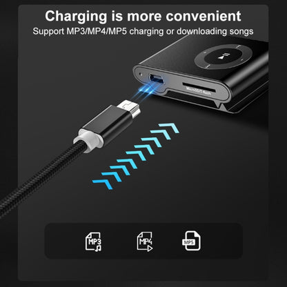 5 PCS Mini USB to USB A Woven Data / Charge Cable for MP3, Camera, Car DVR, Length:1m(Black) - Camera Accessories by buy2fix | Online Shopping UK | buy2fix