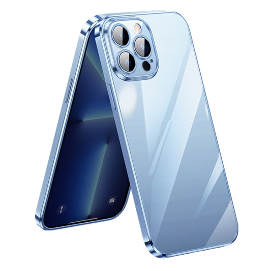 For iPhone 13 Pro SULADA Lens Protector Plated Clear Case (Sierra Blue) - iPhone 13 Pro Cases by SULADA | Online Shopping UK | buy2fix