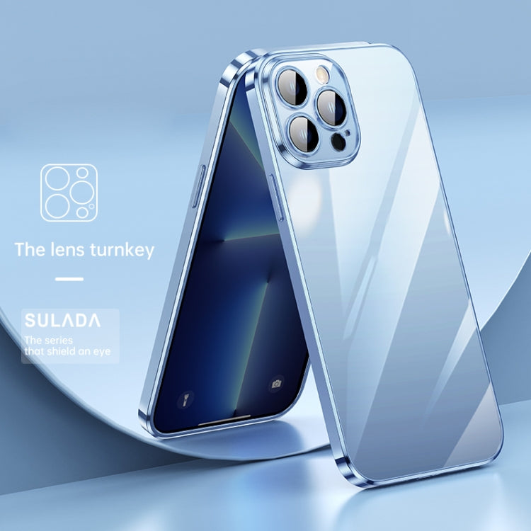 For iPhone 11 Pro Max SULADA Lens Protector Plated Clear Case (Sierra Blue) - iPhone 11 Pro Max Cases by SULADA | Online Shopping UK | buy2fix