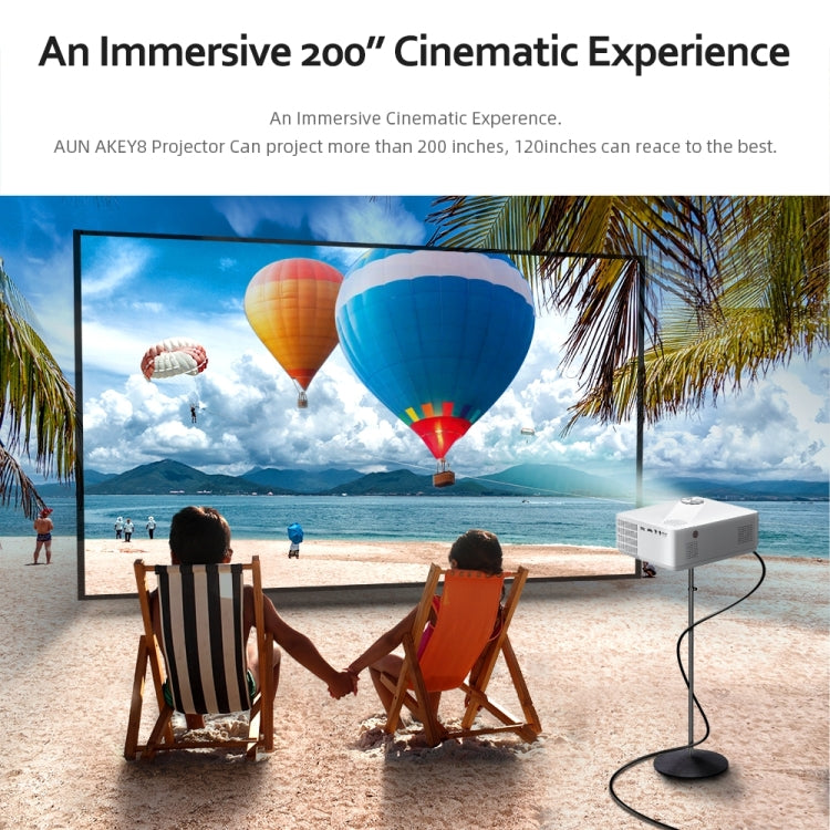 AUN AKEY8 1920x1080 6000 Lumens Portable Home Theater LED HD Digital Projector, Basic Version, EU Plug - Consumer Electronics by AUN | Online Shopping UK | buy2fix