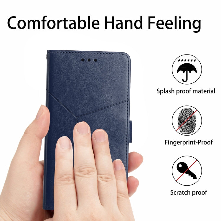 For UMIDIGI A9 Y Stitching Horizontal Flip Leather Phone Case(Blue) - More Brand by buy2fix | Online Shopping UK | buy2fix