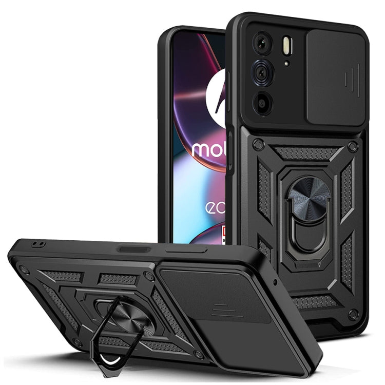 For Motorola Edge 30 Pro Sliding Camera Cover Design TPU+PC Phone Case(Black) - Motorola Cases by buy2fix | Online Shopping UK | buy2fix