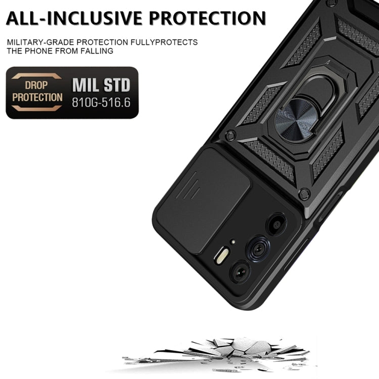 For Motorola Edge 30 Pro Sliding Camera Cover Design TPU+PC Phone Case(Black) - Motorola Cases by buy2fix | Online Shopping UK | buy2fix