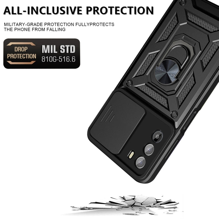 For Motorola Moto G52 Sliding Camera Cover Design TPU+PC Phone Case(Black) - Motorola Cases by buy2fix | Online Shopping UK | buy2fix