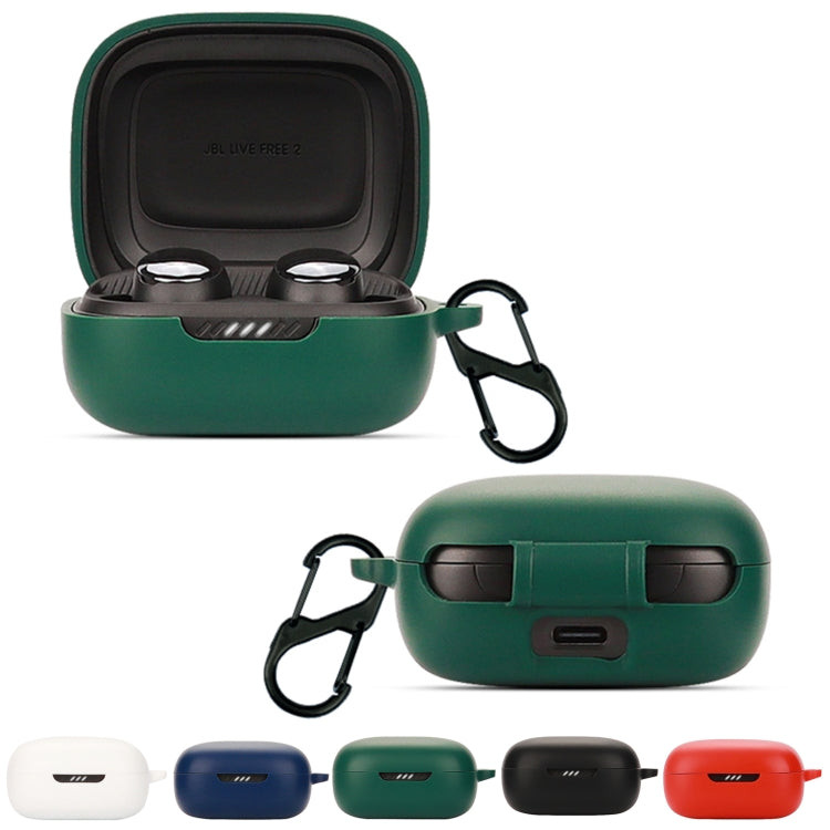 Bluetooth Earphone Silicone Protective Case For JBL Live Free 2 TWS(Dark Green) - JBL Earphone Case by buy2fix | Online Shopping UK | buy2fix