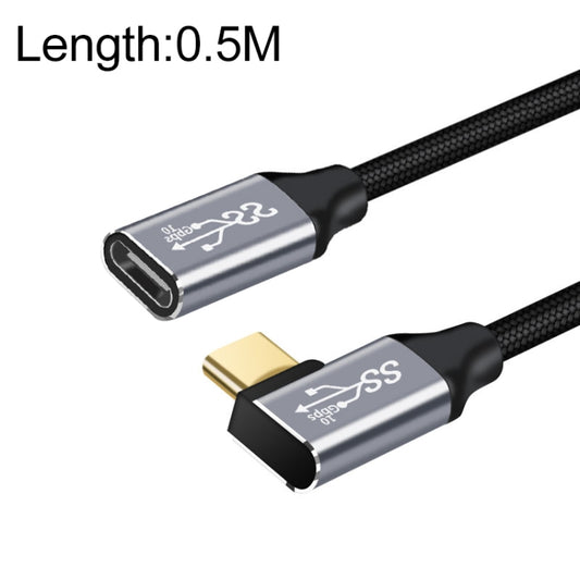 50cm 10Gbps USB-C / Type-C Female to Male Elbow Charging Data Transmission Extension Cable - Computer & Networking by buy2fix | Online Shopping UK | buy2fix