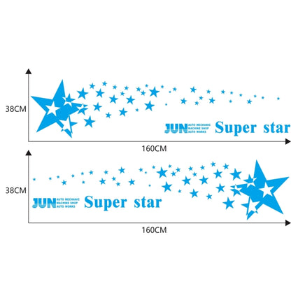 2 PCS/Set D-207 Star Pattern Car Modified Decorative Sticker(Blue) - In Car by buy2fix | Online Shopping UK | buy2fix